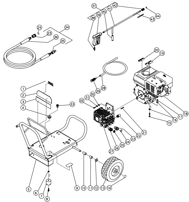 MITM JP-2804-0MHB pressure washer parts and manual